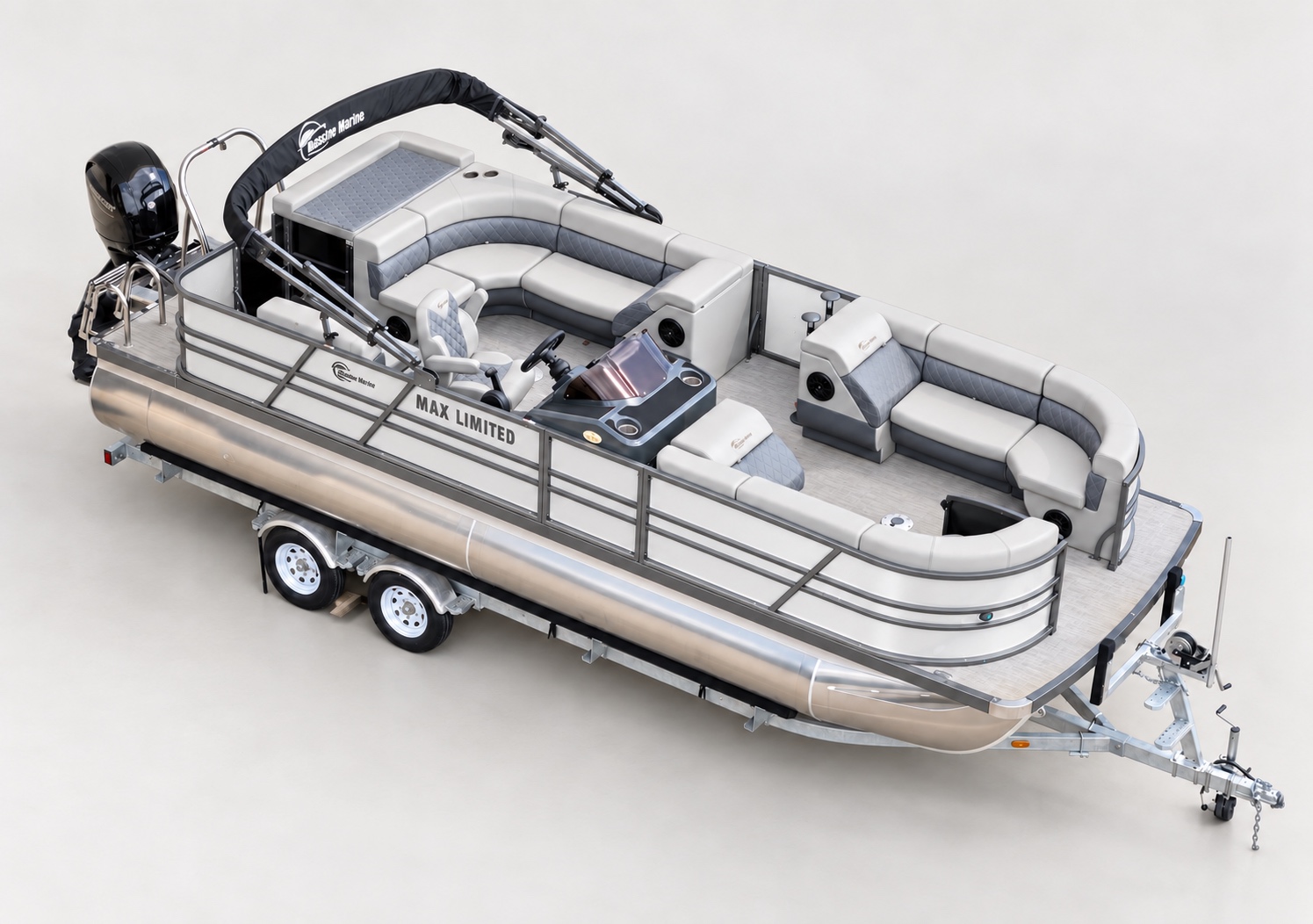 24 ft series in pearl white metallic with gray metallic rails