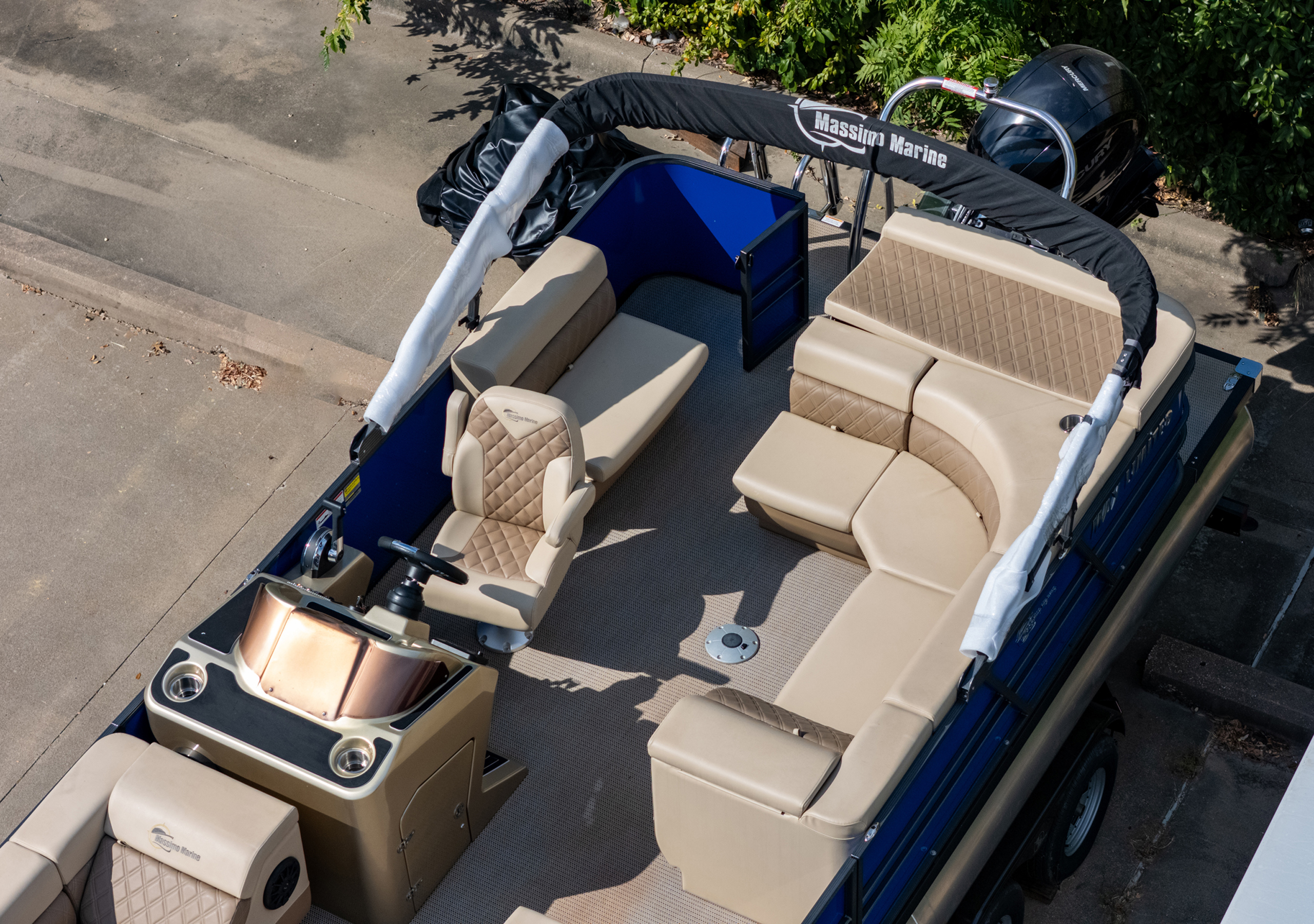 2024 T-24 Max Tritoon - Blue / Tan - 150HP | 20241 - Image 8